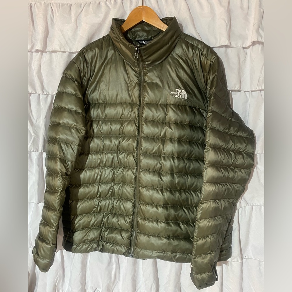 The North Face Down Puffer Jacket - olive green